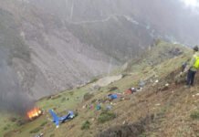 हेलीकॉप्टर क्रैश होने से 6 लोगों की हुई मौत। article image