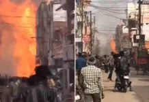 गैस सिलेंडर फटा इलाके में दहशत का माहौल बना। 2378482 untitled 31 copy