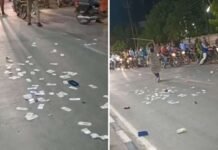 थाने के सामने महिला ने उड़ाए 500-500 के नोट, बोली- बेटा पीटता है, कार्रवाई की मांग पर पैसा मांगती है पुलिस। neemuch 1686901741