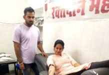 रक्षा बंधन पर किया भाई बहन ने रक्तदान, BN Banswra News द्वारा प्रदत्त