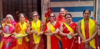 विश्व हिंदू परिषद दुर्गा वाहिनी मातृ शक्ति राधा सखी की बहनों द्वारा पाटोव उत्सव की शोभायात्रा का भाव स्वागत किया गया । BN Banswra News द्वारा प्रदत्त