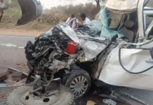 सड़क दुर्घटना में खींवसर थाने के पांच पुलिसकर्मियों की हुई मौत, BN Banswra News द्वारा प्रदत्त