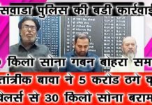 धोखाधड़ी मामले में 17 किलो सोना किया बरामद, पाखंडी बाबा को भी किया गिरफ्तार, BN Banswra News द्वारा प्रदत्त