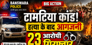 बांसवाड़ा: हत्या के बाद आगजनी और लूटपाट मामले में 23 आरोपी गिरफ्तार हत्या के बाद आगजनी और लूटपाट मामले में 23 आरोपी गिरफ्तार