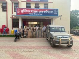सल्लोपाट पुलिस की बड़ी कार्रवाई: 52 कार्टन अवैध अंग्रेजी शराब जब्त, बोलेरो-आर15 बाइक सहित एक तस्कर गिरफ्तार IMG 20260719 WA0313