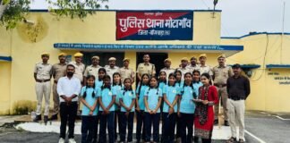 मोटा गांव थाना में अनोखे अंदाज में मनाया रक्षाबंधन po rakhi motagav