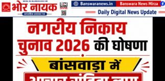 नगरीय निकाय चुनाव 2026 की घोषणा, बांसवाड़ा में आचार संहिता लागू नगरीय निकाय चुनाव 2026 बांसवाड़ा